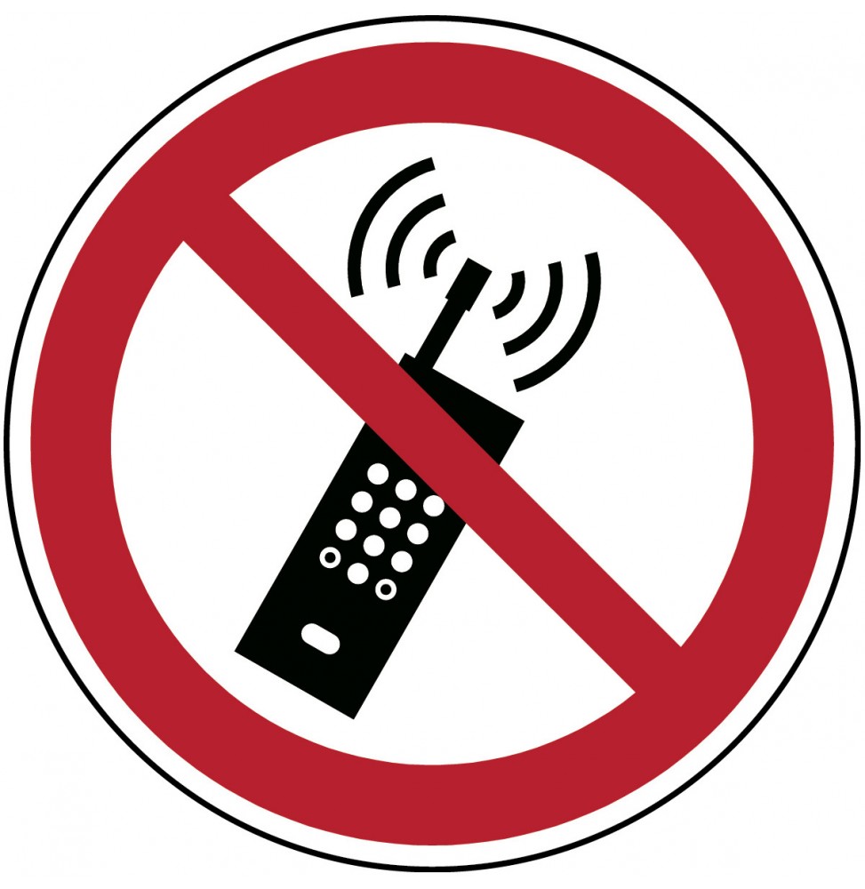 Znak bezpieczeństwa ISO – Zakaz używania telefonów komórkowych, PIC P013-DIA 315-PP-CRD/1