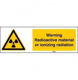 Znak ISO 7010 – Ostrzeżenie przed materiałem radioaktywnym lub promieniowanie…, STEN W003-297X105-PE-CRD/1
