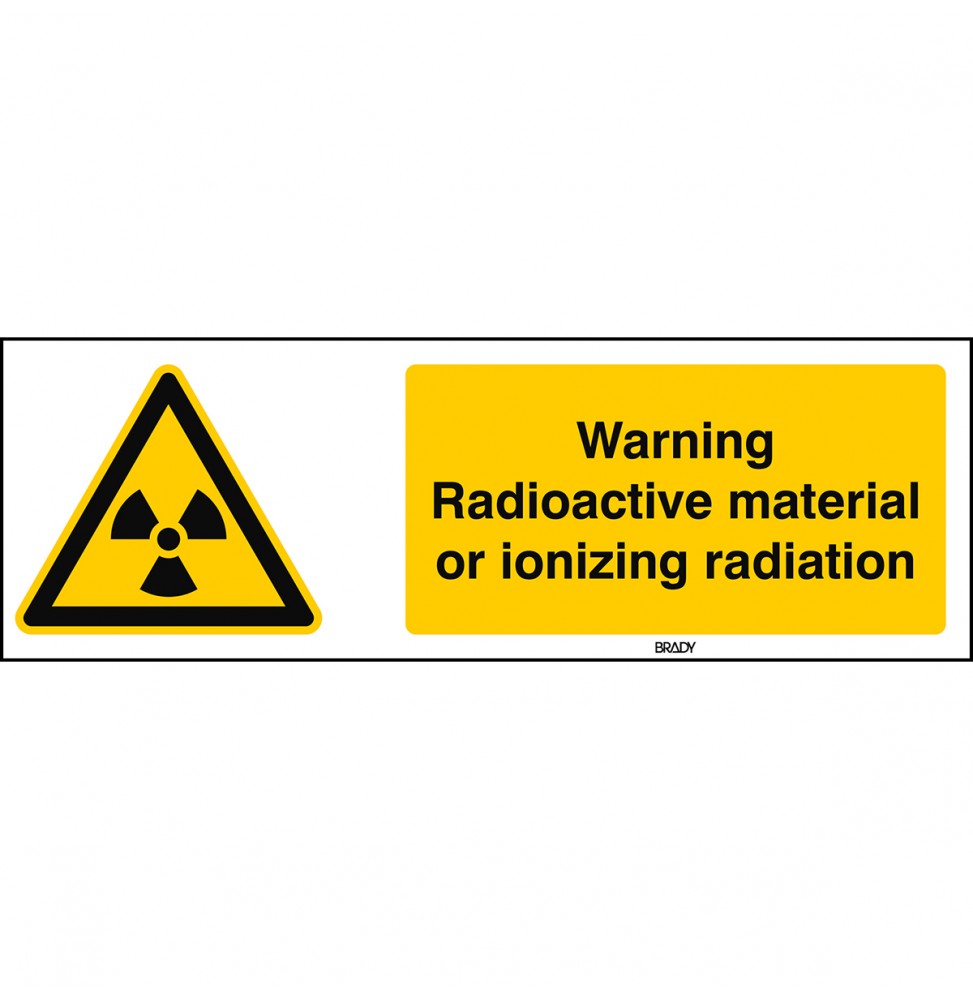 Znak ISO 7010 – Ostrzeżenie przed materiałem radioaktywnym lub promieniowanie…, STEN W003-297X105-PE-CRD/1