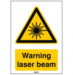 Znak bezpieczeństwa ISO – Ostrzeżenie przed wiązką laserową, STEN W004-148X210-AL-CRD/1