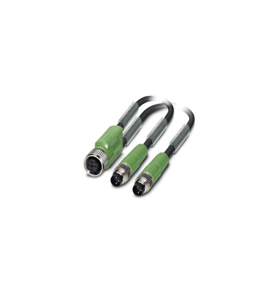 Kabel czujnika/urządzenia wykonawczego - SAC-3P-M12FY/2X0,3-PUR/M8MS - 1423237
