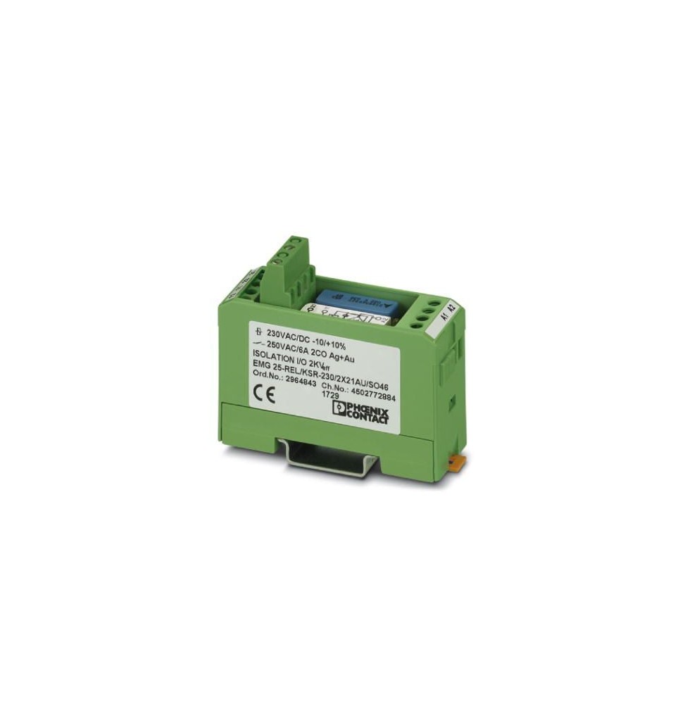 Przekaźnik interfejsowy serii EMG 2P 230 V AC/DC 0,5 A 25-REL/KSR-230/2X21AU/SO46